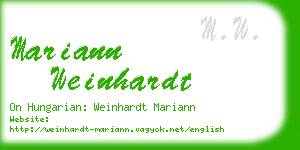mariann weinhardt business card